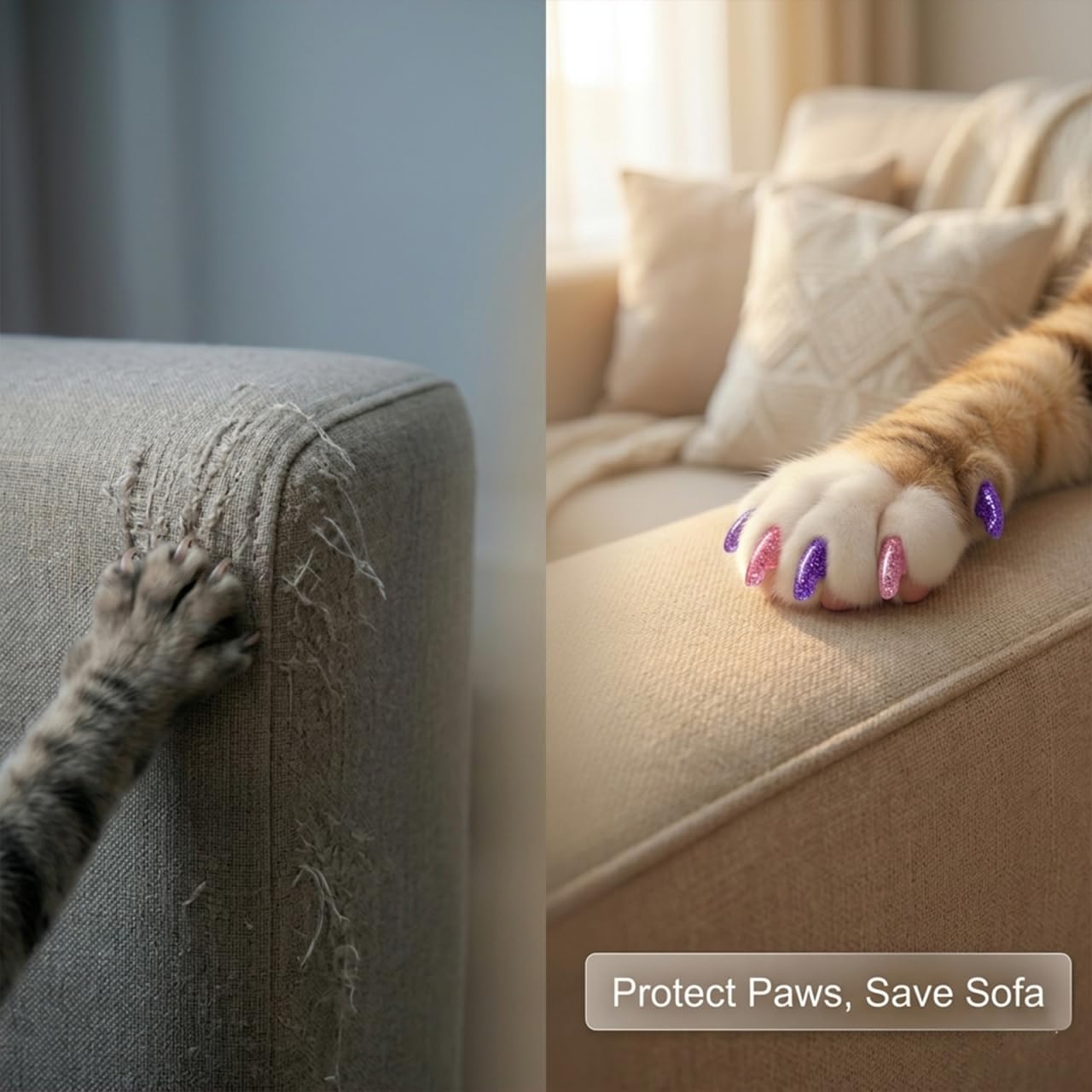16 x colores brillantes / 160 piezas | Tapas para uñas de gato | Cubiertas de garra de gato con adhesivos y aplicadores (S)
