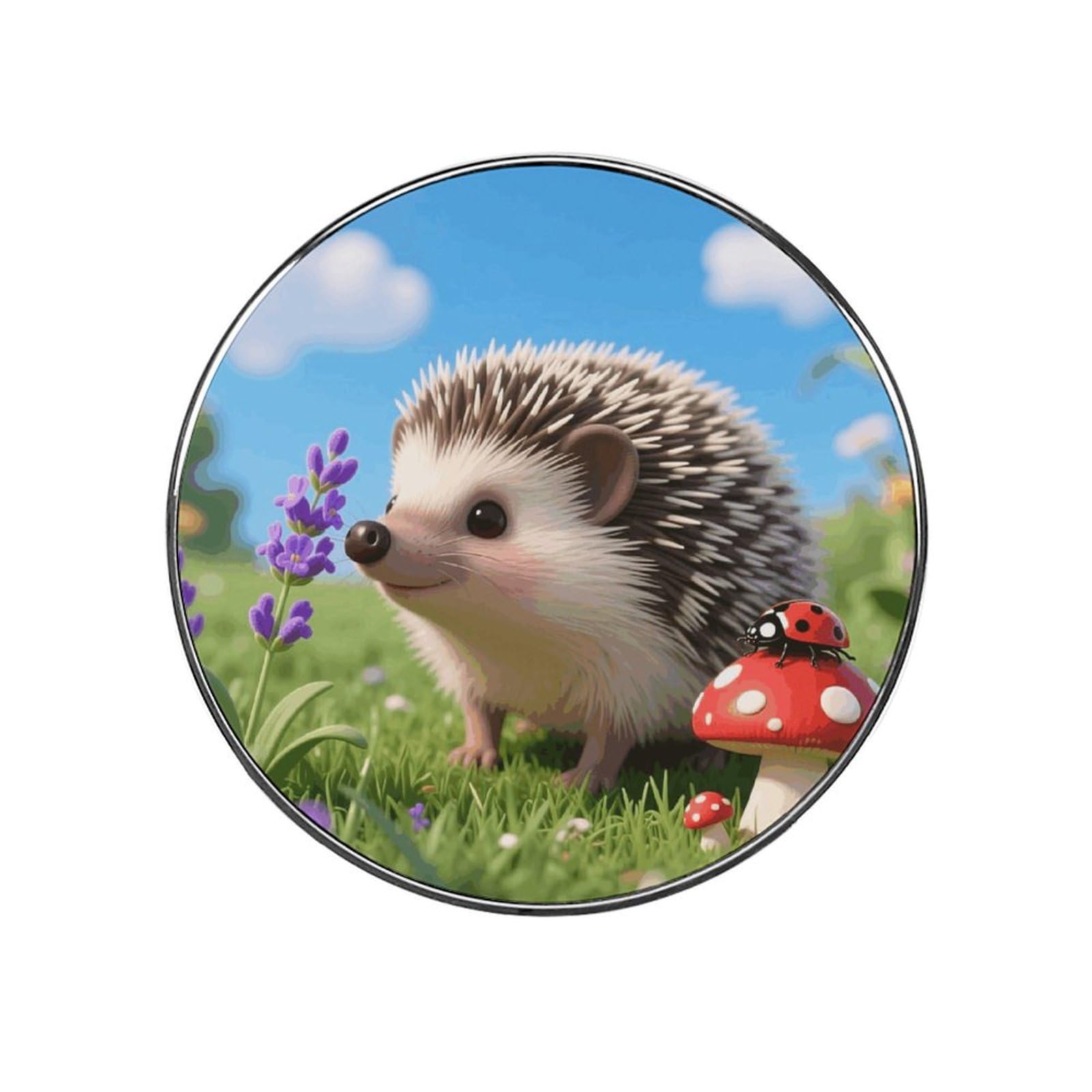 Cute Hedgehog Customizable Refrigerator Magnets, Strong Magnetic Fridge Stickers, Funny Round Decorative Fridge Magnets for Home Kitchen, Whiteboard, Locker, and Office