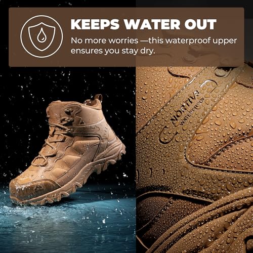 Image of NORTIV 8 Men's Waterproof Hiking Boots Outdoor Mid Trekking Backpacking Mountaineering Shoes