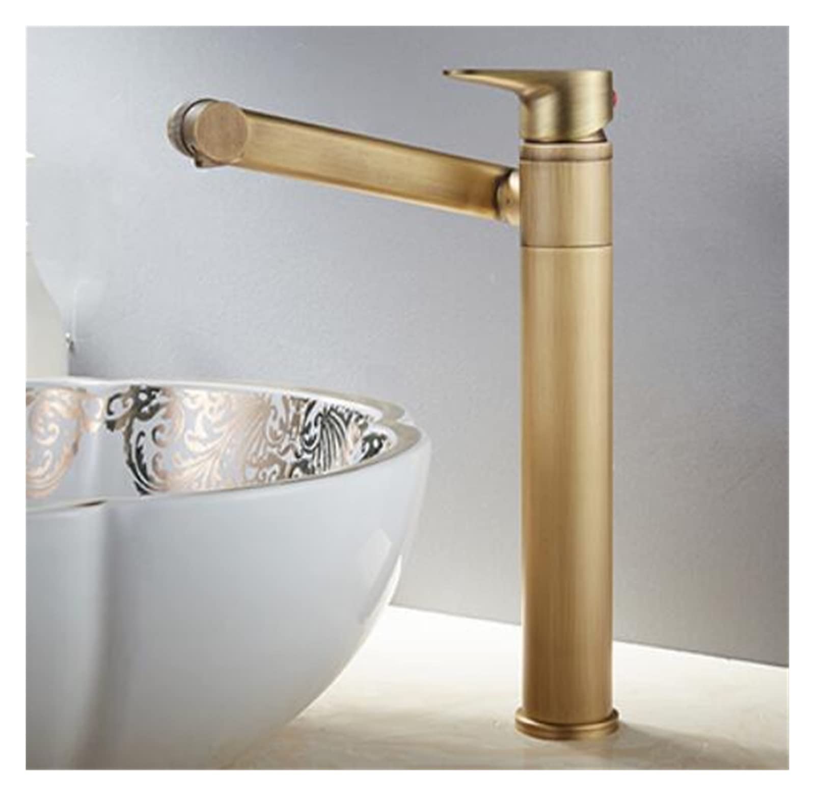 Robinet salle de bains mitigeur laiton chrome avec bec rotatif