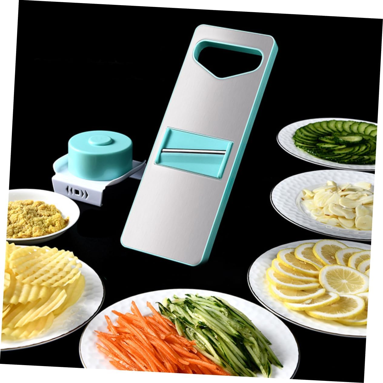 STOBAZA Multi-Functional Vegetable Grater Set Stainless Steel Potato Slicer with Ergonomic Handle Convenient Kitchen Tool for Carrots Cucumbers and Garlic for Home Cooking