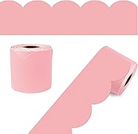 Vista 48 de Carson Dellosa Farmhouse 65 pies de bordes de tablaroca de gingham negro y blanco para tablón de anuncios, 1 rollo de borde festoneado para pizarra