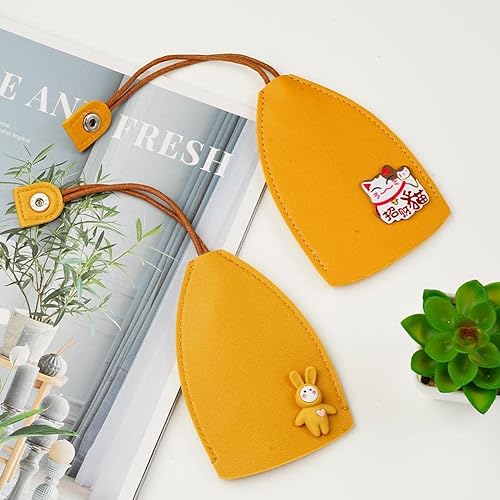 Miniatura 4 de Estuche para llaves de coche, 4 unidades, lindo estuche para llaves, de piel sintética, gran capacidad, extraíble para llavero de automóvil