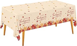 Gatherfun Thanksgiving Tablecloths Maple Leaves Tablecloth Decorations Waterproof Plastic Rectangular Disposable Table Cover for Thanksgiving Dinner Party Fall Party Decorations 4PCS 54x108 Inch