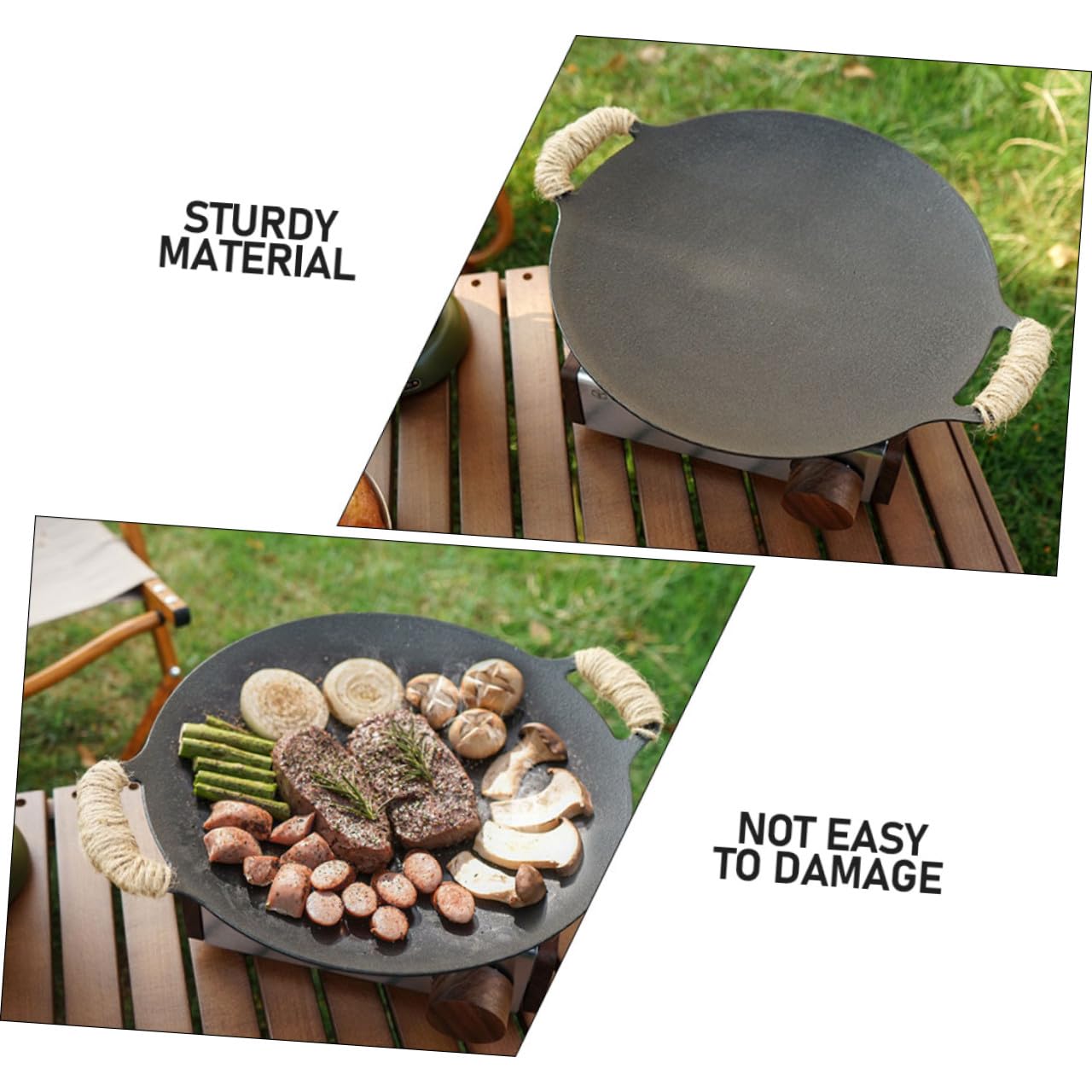 Abaodam Parrilla Para Barbacoa Plancha Grill Bandeja Acampar Accesorio Sartén Antiadherente