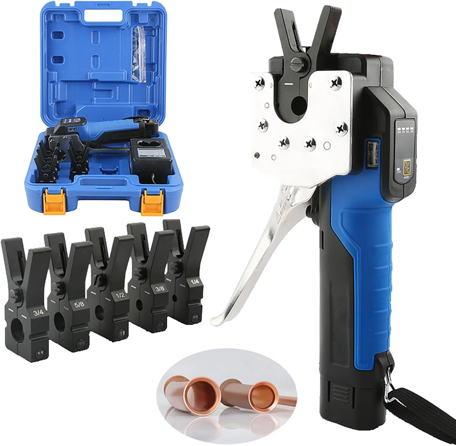 GYKOZY Electric Tube Flaring Tool Kit, for HVAC Copper Pipes, Air Conditioning, Heating, Refrigeration, Auto Repair