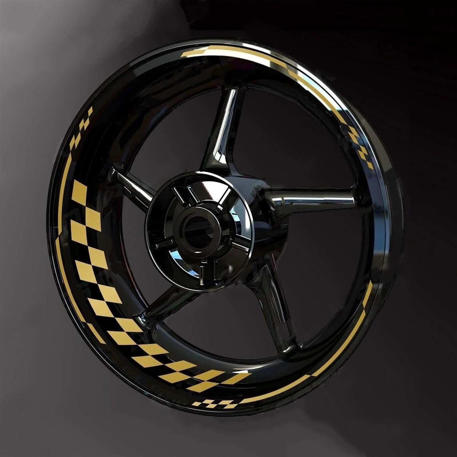 Felgenrandaufkleber Motorradfelgenaufkleber, Reflektierende Radnabenaufkleber, Streifenband, Dekorationszubehör Für 19'' 17'' Radnabe Radaufkleber(Farbe 5)