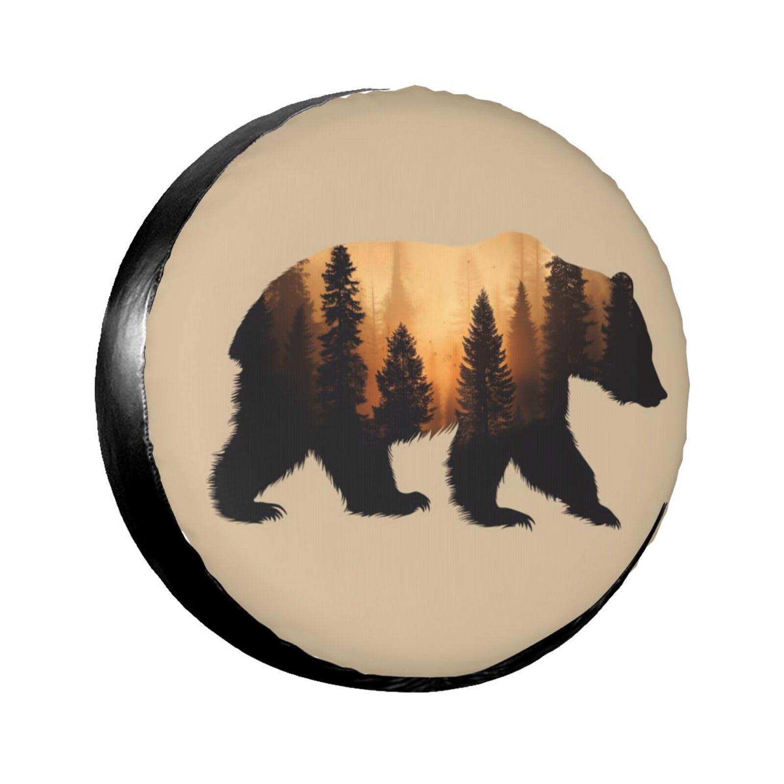Brown Bear Spare Tire Cover for Rv Trailer Camper- Waterproof Wheel Protectors Cute Wheel Cover Universal Fit for Truck SUV Travel Camping Outdoor-15 inch