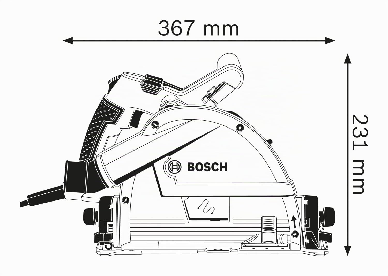 Bosch Professional Sega a immersione GKT 55 GCE (potenza 1.400 Watt, incl. lama Best for Wood, diametro lama 165 mm, chiave a brugola)