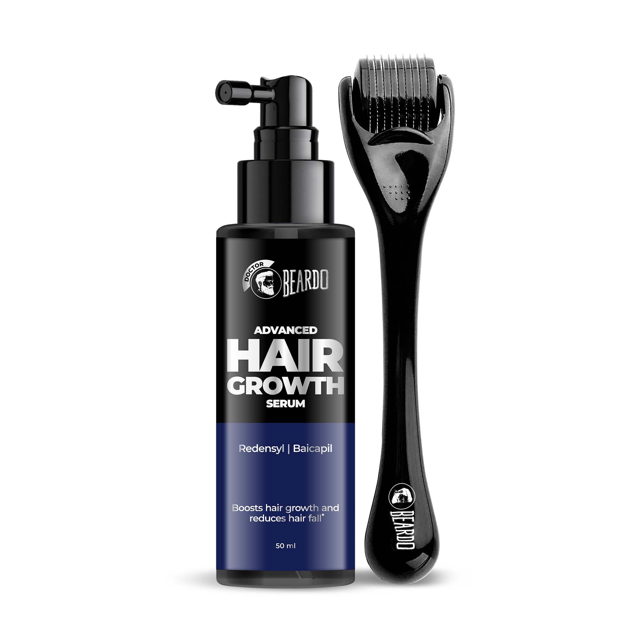 Beardo Advanced Hair Growth Serum 50ml + Dermaroller for Men | Hair Fall Control, Hair Regrowth & Thickening | Scalp & Beard Growth Treatment Kit for Men-image-18