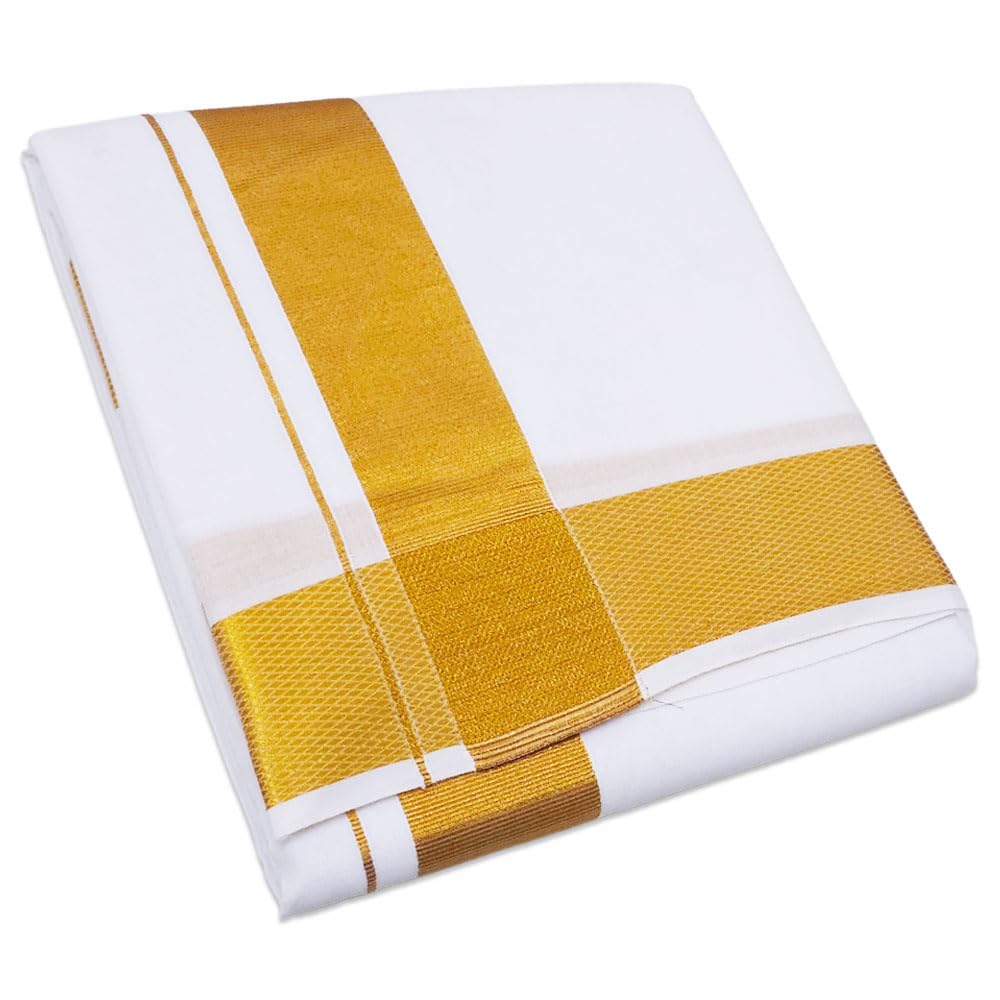 pure cotton white dhoti towel set, cotton 4 meter dhoti and 2.25 meter towel jari dhoti