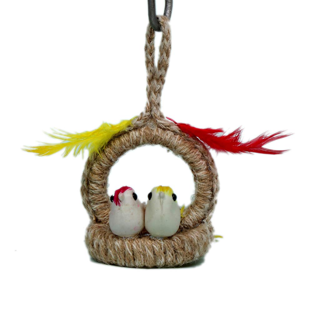 Oanik Artificial Bird Nest Hanging - Unique Jute Bird Hanging Nest - Charming Home Decoration Bird Nest Decor Lovely Beautiful Artificial Birds (B08475HHJP) Amazon Price History, Amazon Price Tracker
