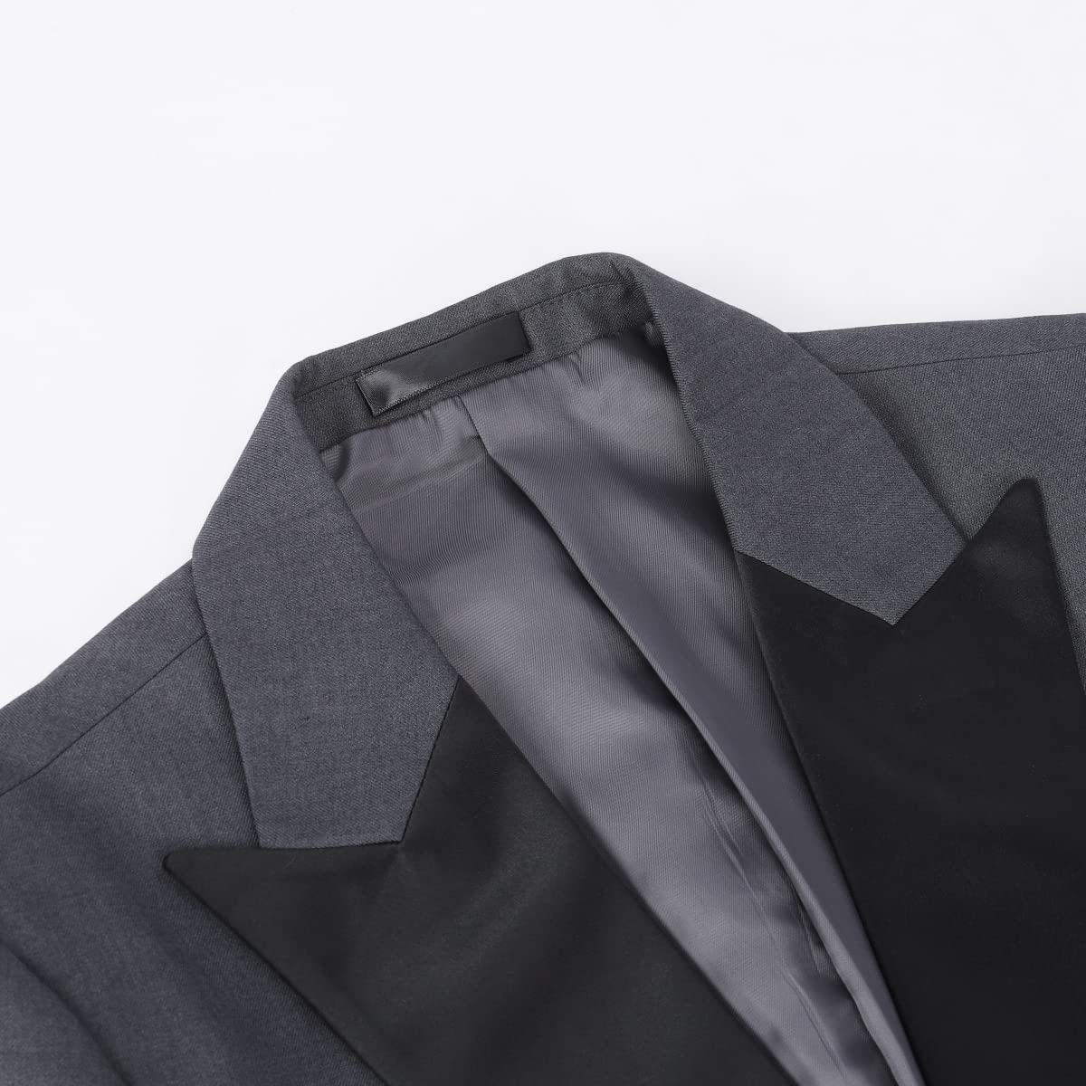 YOUTHUP Trajes de 2 piezas para hombre, ajuste delgado, solapa de pico, 1 botón, blazer y pantalones, traje de esmoquin de noche a la moda
