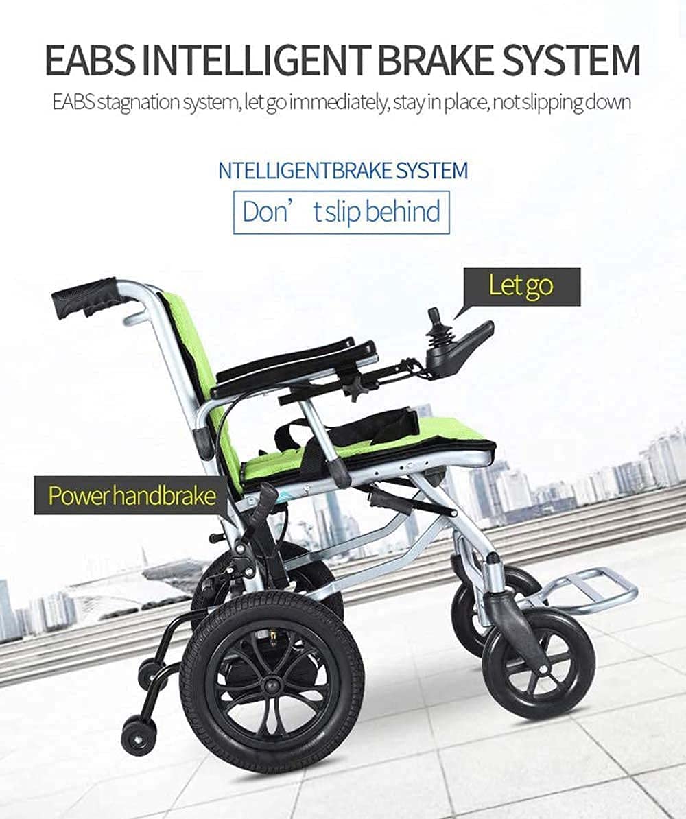 Ligero Plegable De Silla De Ruedas Eléctrica, De Doble Motor, Manual De Silla De Ruedas Eléctrica De Doble Propósito, Silla De Ruedas Plegable ​Ultra-Ligera De Aluminio,Controlador Dual,Air transport