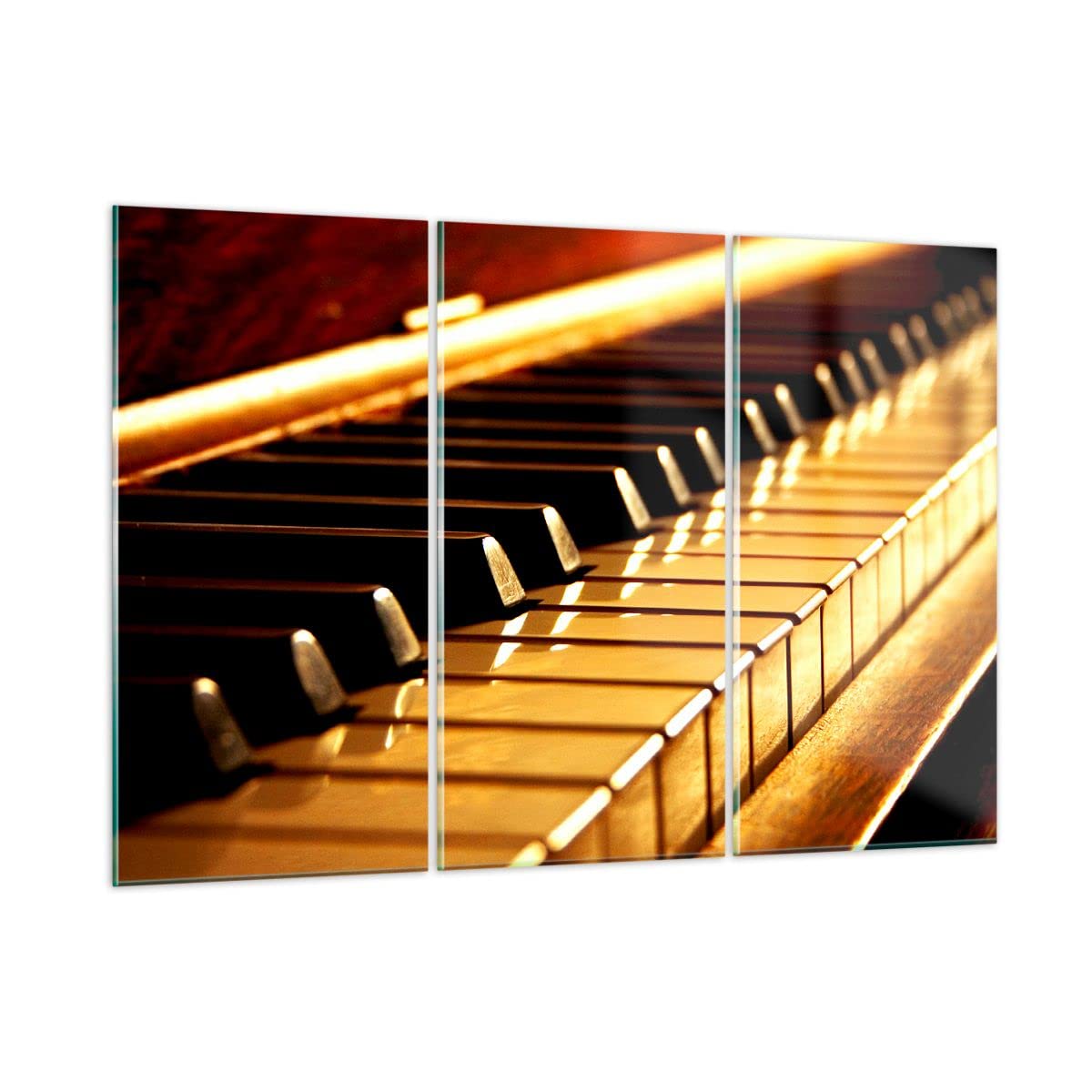 ARTTOR Glasbild 165x110cm Wandbild Glasdruck Musik - 2200 | Klavier Konzert Mehrteilige Groß XXL Modern Dekoration Wohnzimmer Schlafzimmer Küche Wanddeko Kunstdruck Art ARTTOR