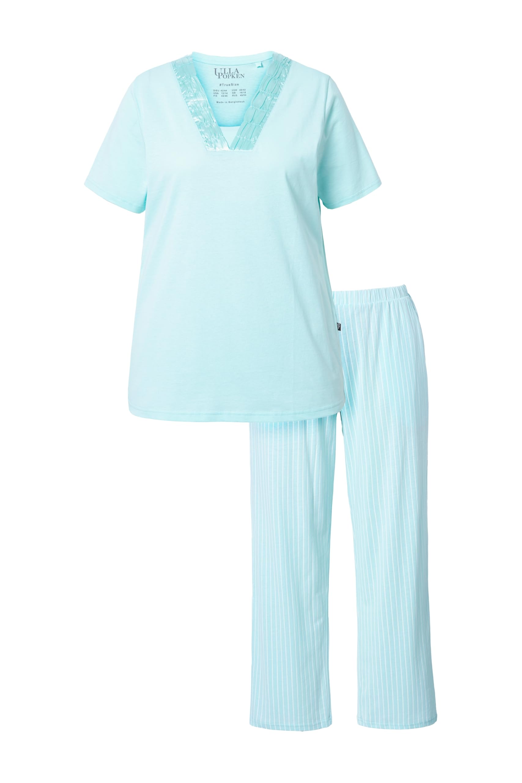 Ulla Popken Piżama, satynowy detal, poranny wzrost Kobiety Pyjama, Satin Detail, Morning Rise