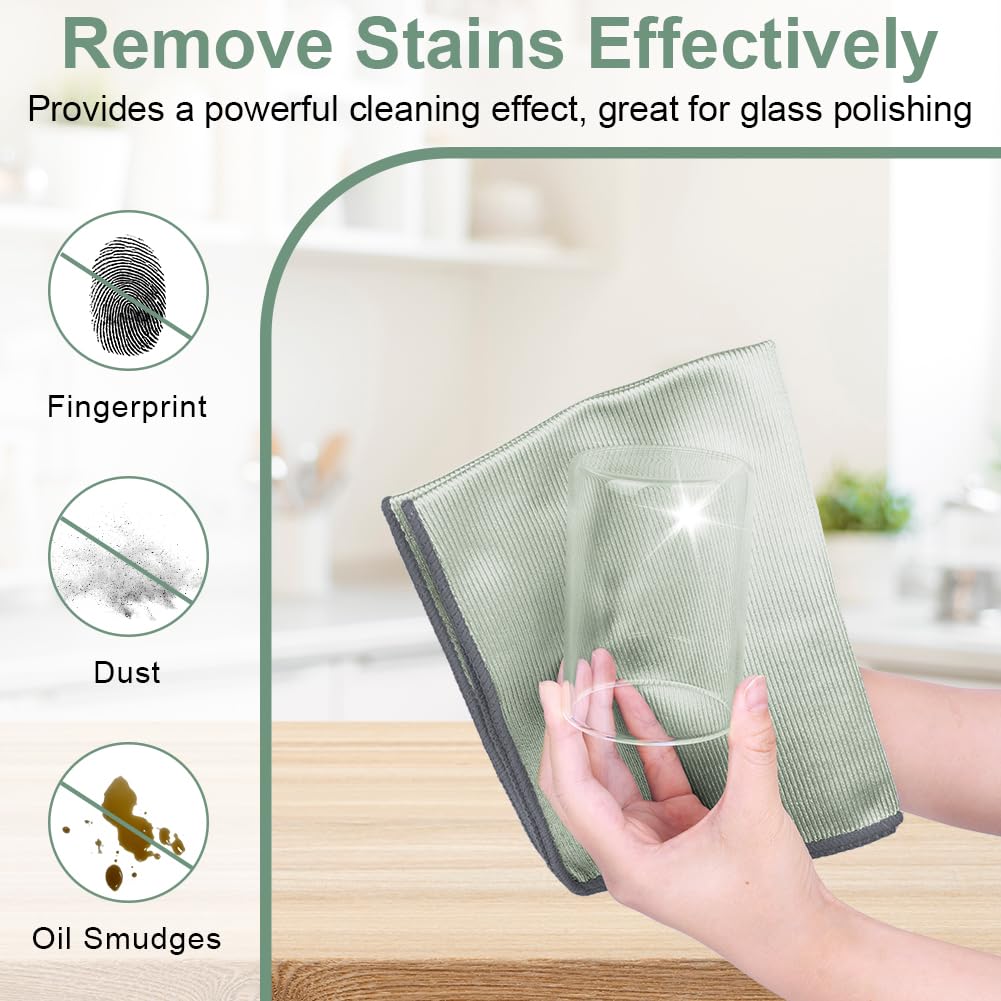 HOTUT Super Microfibre Glass Cloth, 12 Pieces Microfibre Cleaning Cloths, 40 x 30 cm, Glass Polish - Image 3