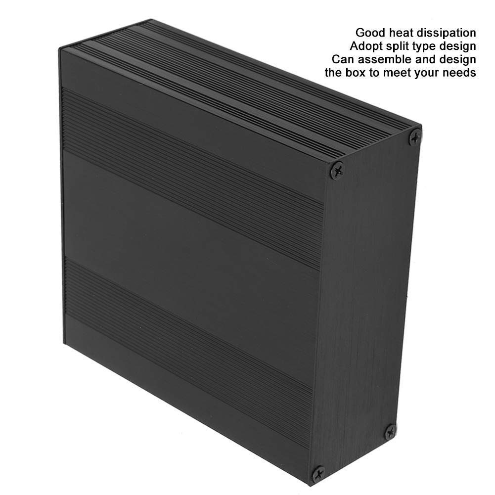 Caja de Aluminio, Caja de Aluminio para Proyectos de Refrigeración Proyecto de Placa de Circuito Electrónica de Bricolaje Negra de Cuerpo Dividido 54x145x150 mm (2Pcs)