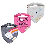 JN&LULU 3 Pack Newborn Baby Bibs Bandana Drool Bibs for Drooling Cotton Baby Gifts (Rainbow)