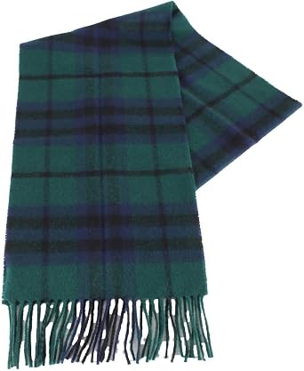 Locharron of Scotland Unisex Bowhill Keith Modern Lambswool Scarf - Green/Navy