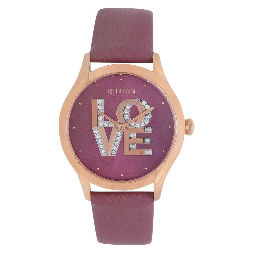 Titan Self Expression Purple Dial Analog Leather Strap Watch for Women-NM95111WL01 (B07X5TTL9C) Amazon Price History, Amazon Price Tracker