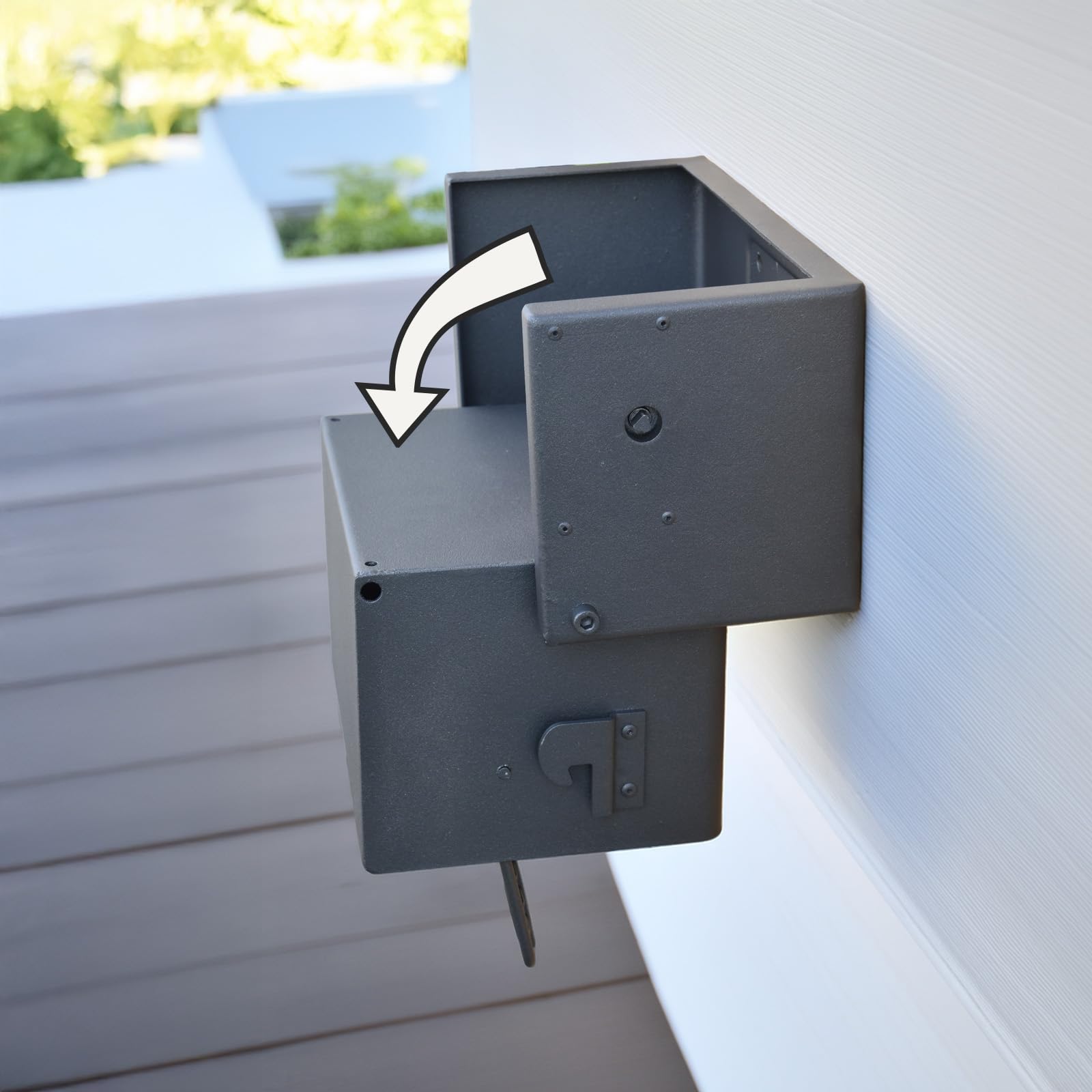 XXL Profi Aschenbecher für Wandmontage, Aschenbecher Wandmontage für Draußen outdoor, Wandascher 8 L, verzinkt, pulverbeschichtet