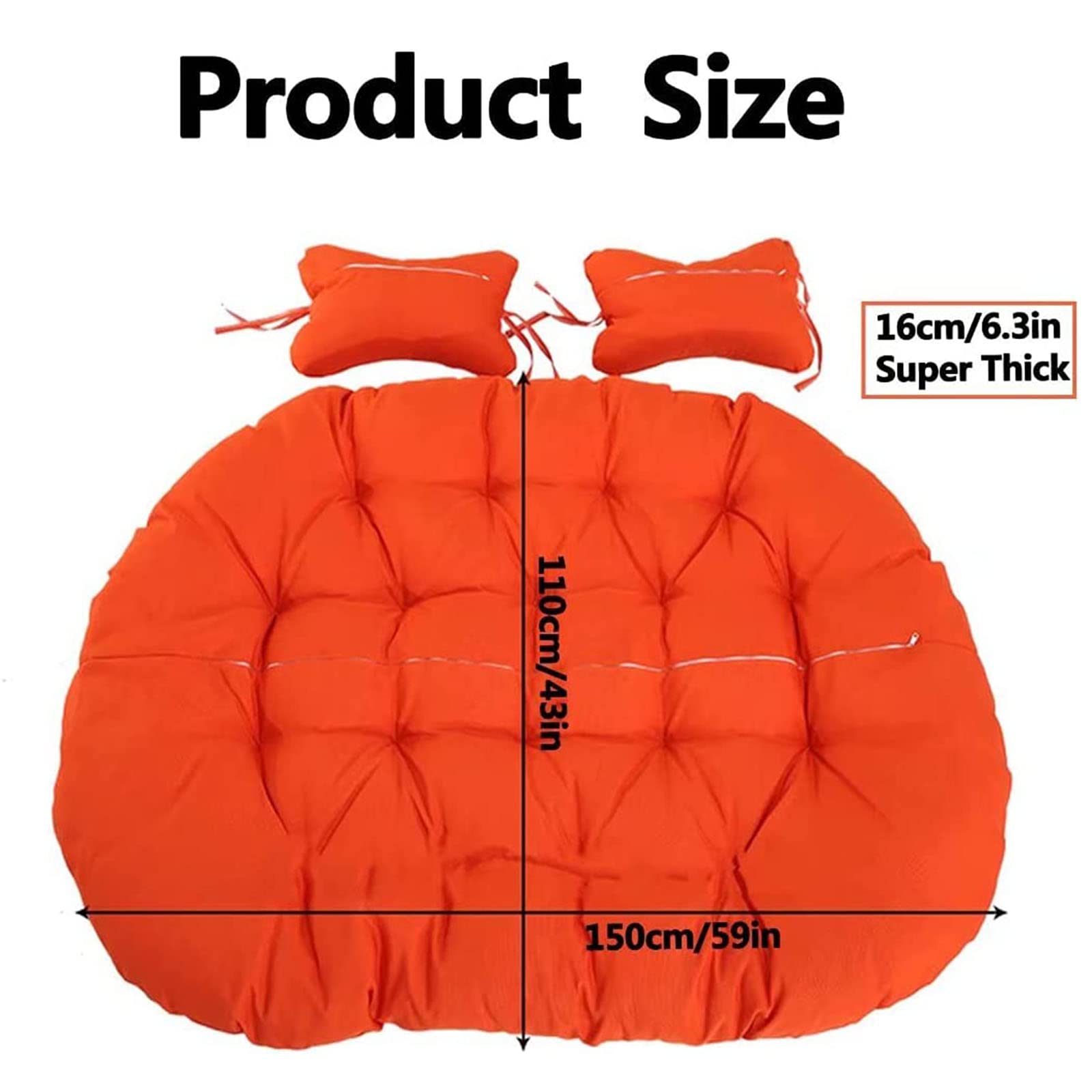 Cojín de mimbre para columpio de mimbre impermeable para colgar en forma de huevo de huevo, funda de hamaca de repuesto para exteriores, estampado de flores, lavable y desmontable, se adapta a sillas