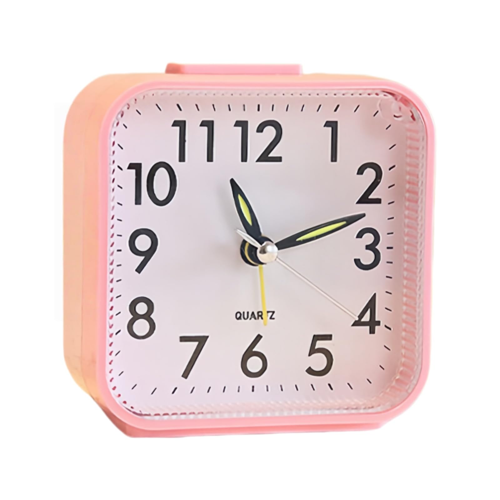 LVNEHAL Alarm Clock Bedside, Silent Non Ticking, Large Display Snooze & Light Function, Battery Powered for Bedroom Office Alarm Clock (Pink)