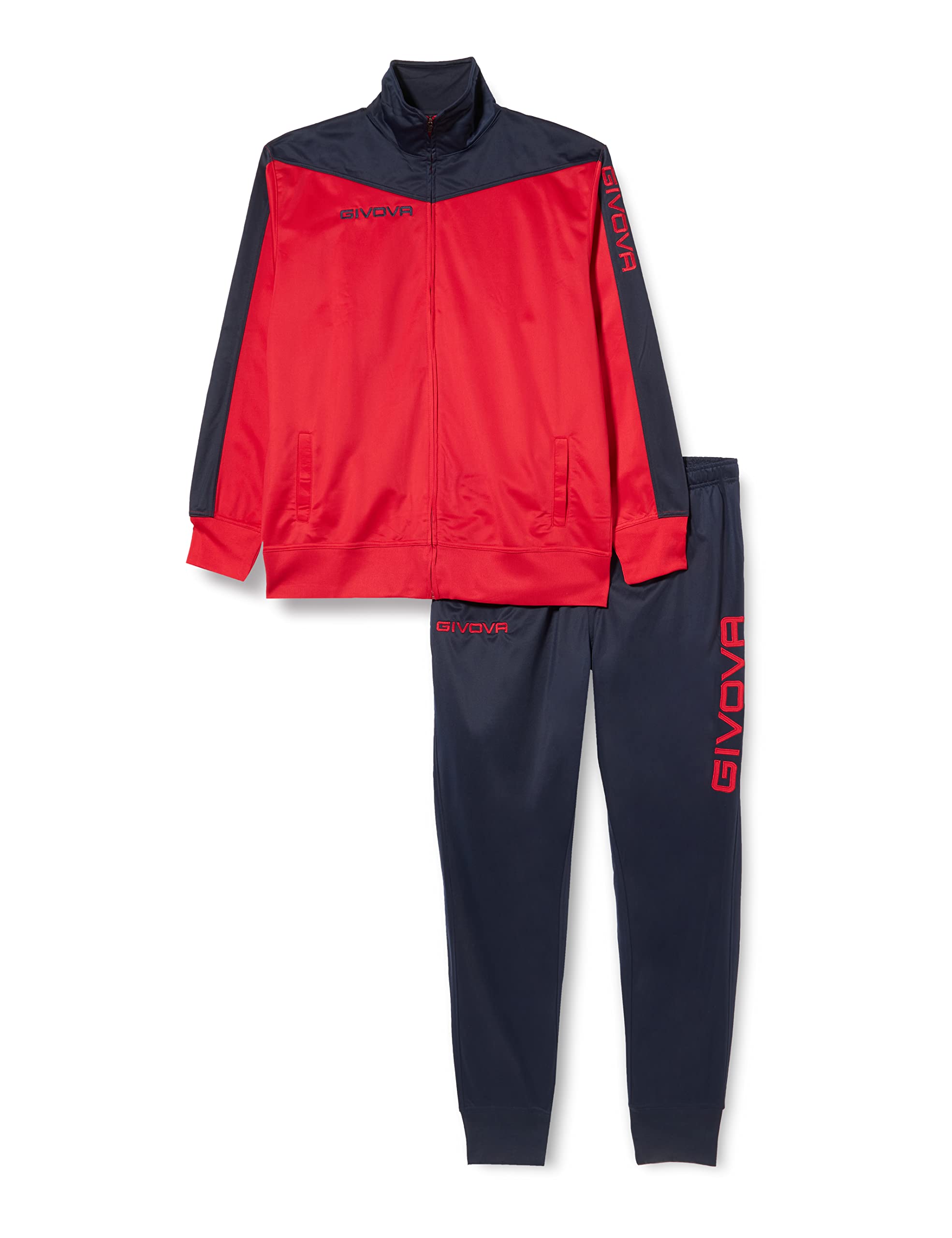 Givova Home Shop Italia TR036-1204-2XL Roma Triacetate Tracksuit, Red/Blue, 2XL