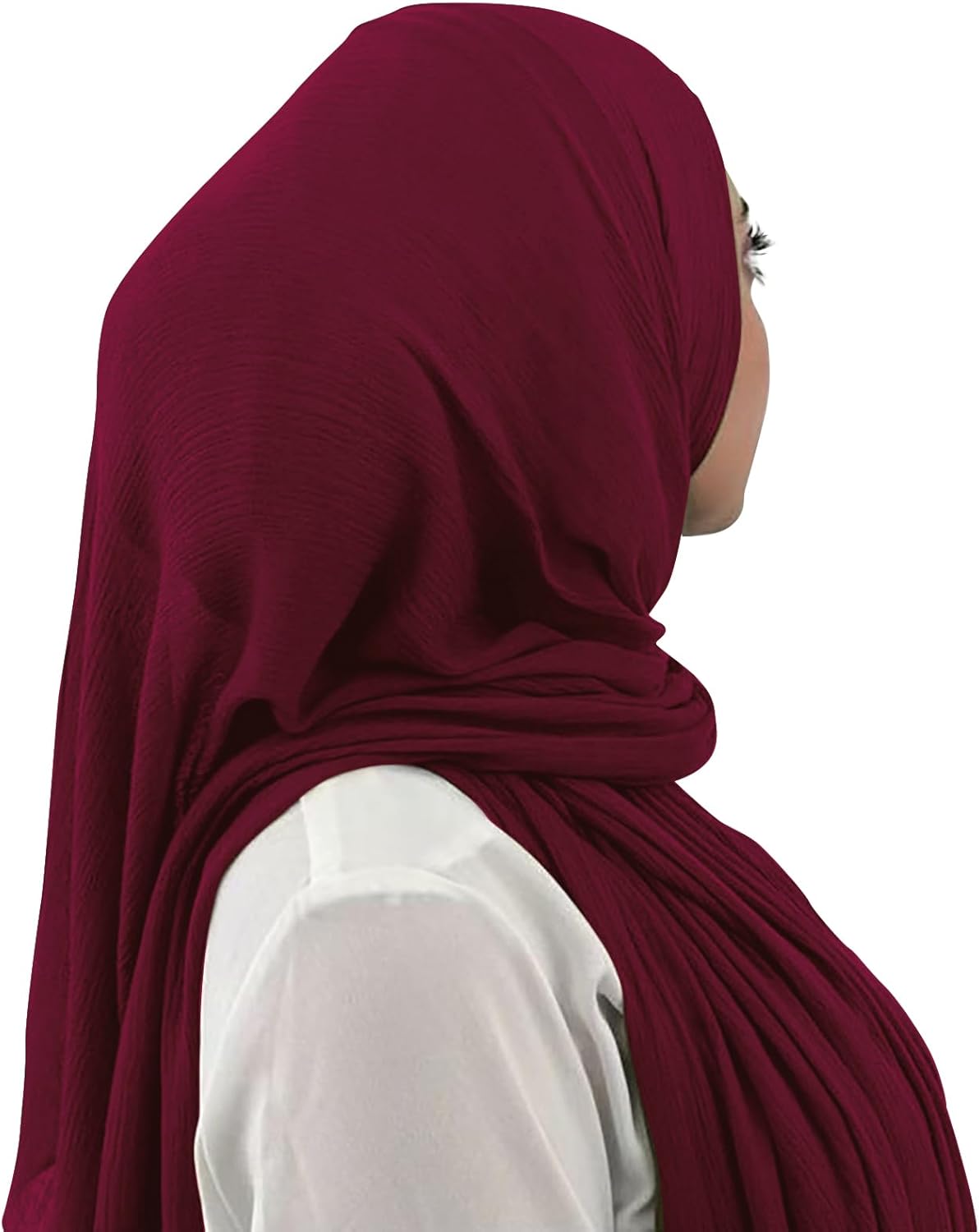 Premium Long Crinkle Chiffon Hijab Scarf for Women, Very Soft Muslim Head Scarfs - Image 6