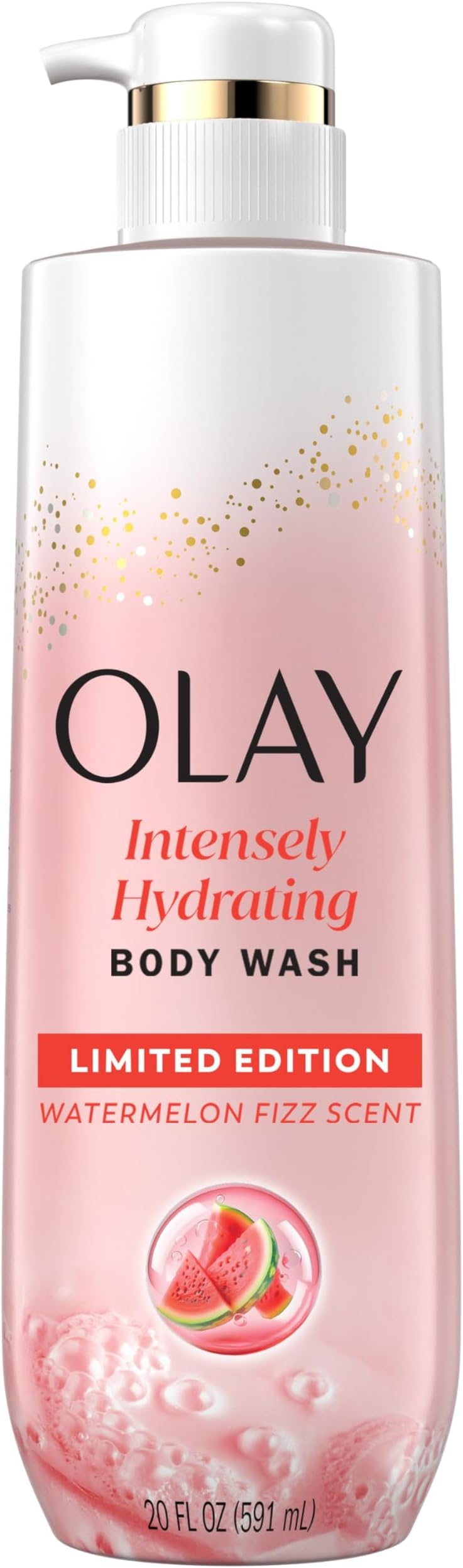 Body Wash for Women, Intensely Hydrating, Pro-Hyaluronic Acid Serum Complex, Renews Moisture, Vitamin B3 Lameller Technology, For All Skin Types, Watermelon Summer Fizz Scent, 20 fl oz