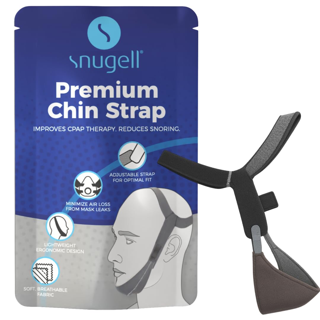 Snugell Premium Chin Strap for CPAP Users – Adjustable and Comfortable Original Design Chin Straps for Sleeping – to Keep Mouth Closed During Sleep – Improves CPAP Therapy – Anti Snoring Straps