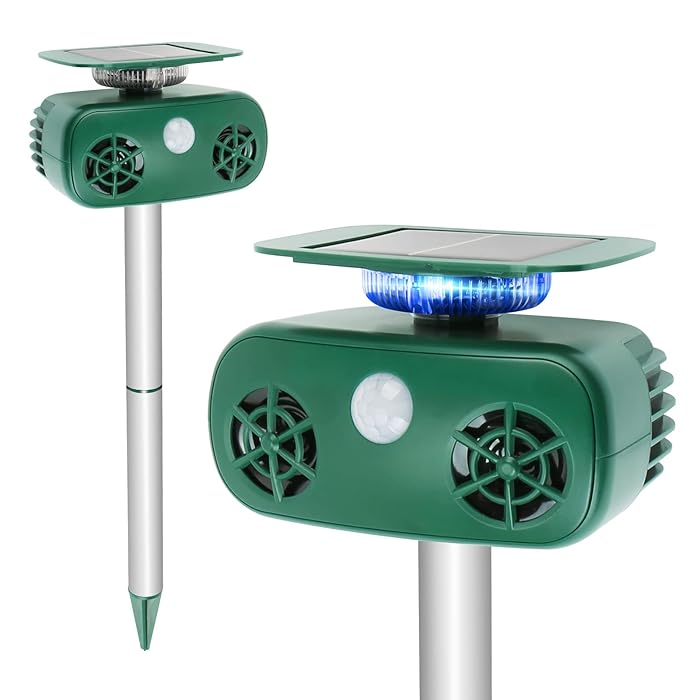 Buy 2022 Solar Rechargeable Ultrasonic Animal Repeller, Waterproof Pets