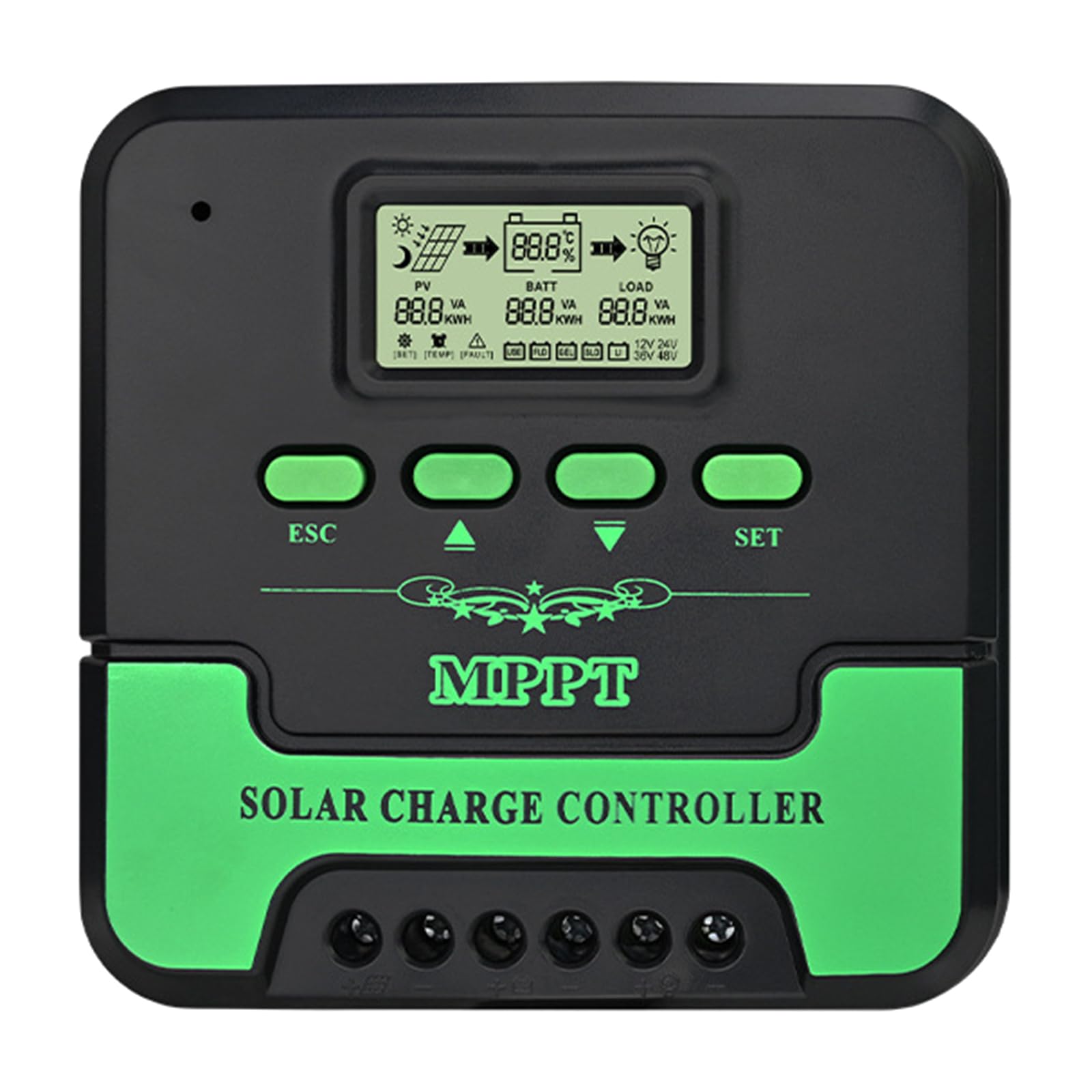 Efficiency MPPT Solar Controller 12V 24V Auto Recognition with Temperature Compensation for Outdoor Use MPPT Solar Charging Controller