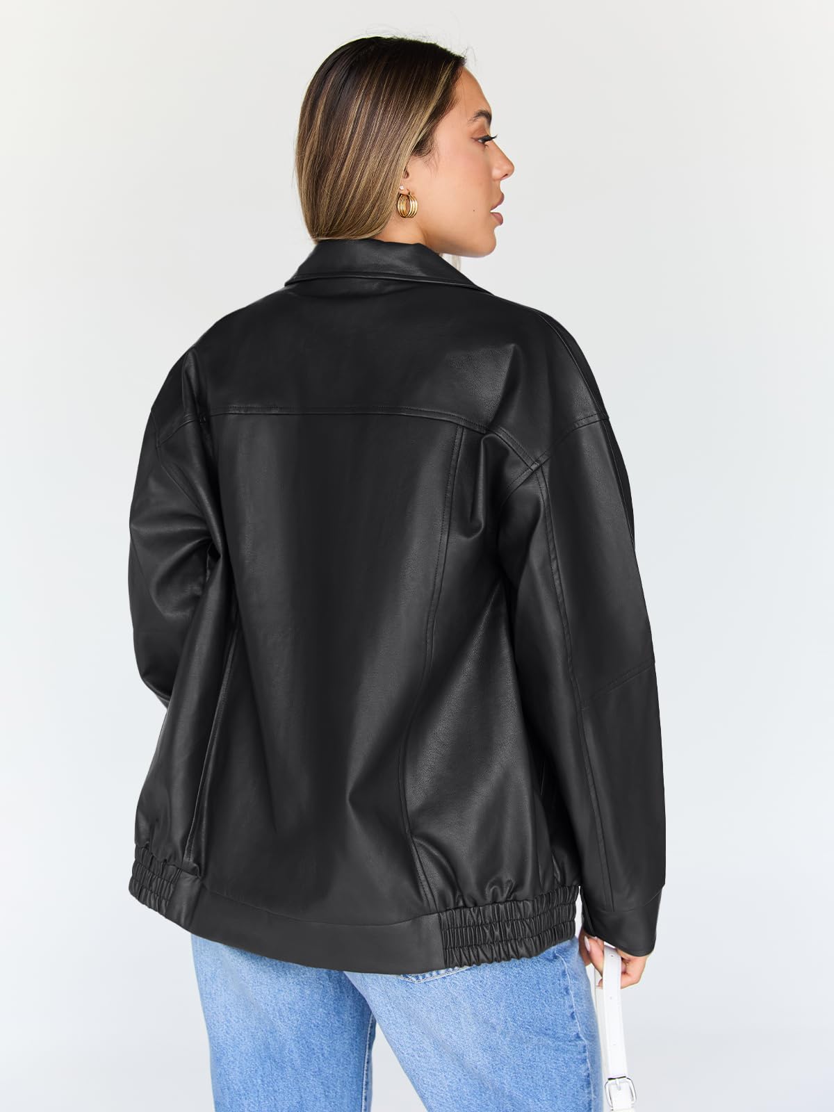 Trendy Queen Eztrd279 Chaqueta de cuero oversize para mujer Mujer (Pack de 1)