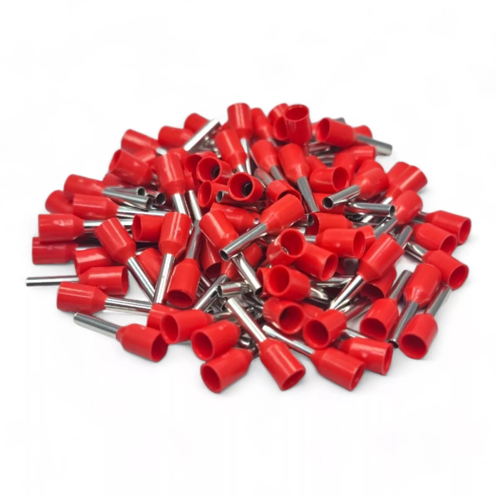 Ukcable-Ties Red Cable Cord End Terminals 1.5Mm² Single Entry Bootlace Ferrules - (Pack Of 200)