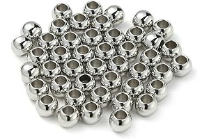 60-Pack 304 Stainless Steel Spacer Beads for DIY Jewelry Making