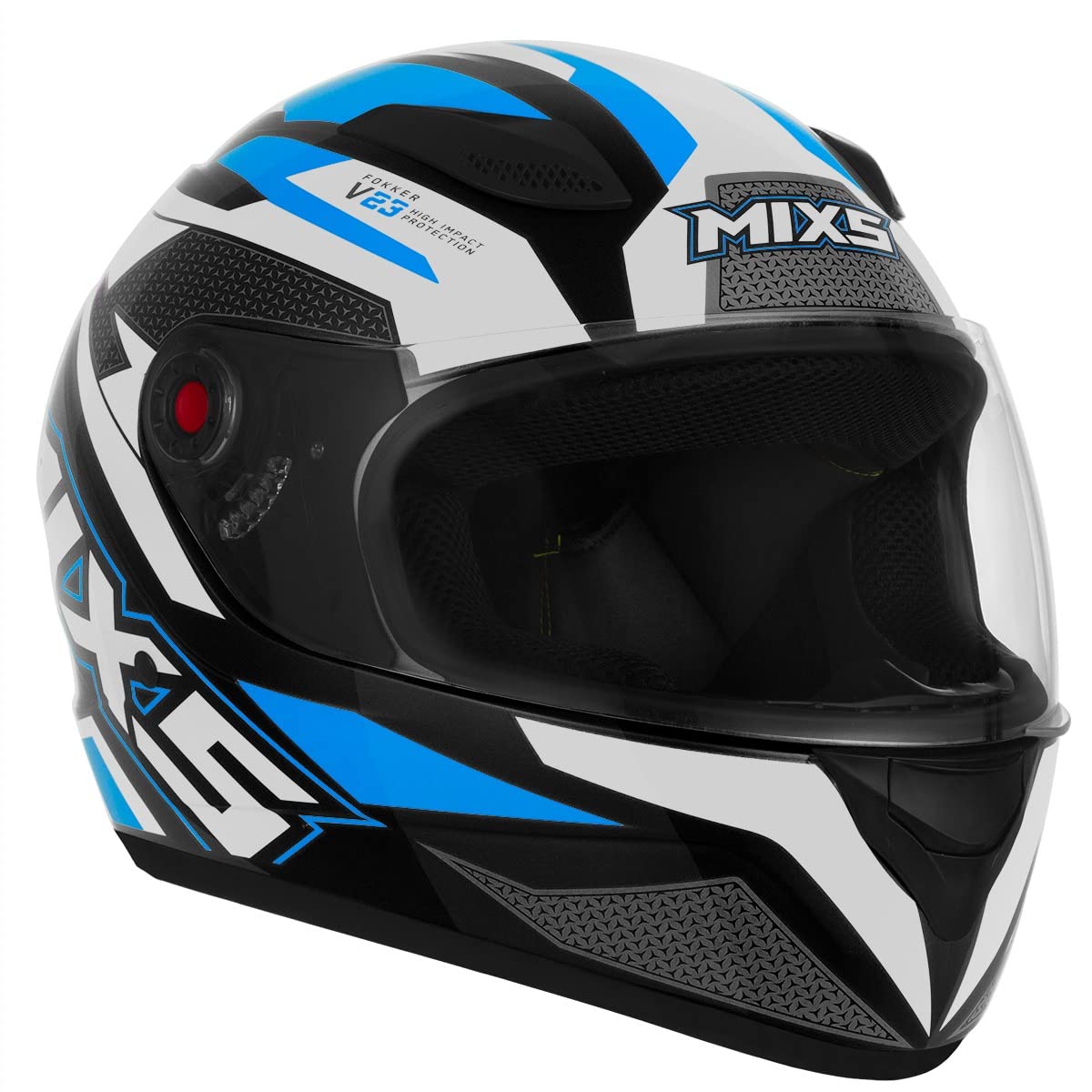 Capacete Moto Mixs Fokker V23 Bavete e Narigueira Brilhante Preto