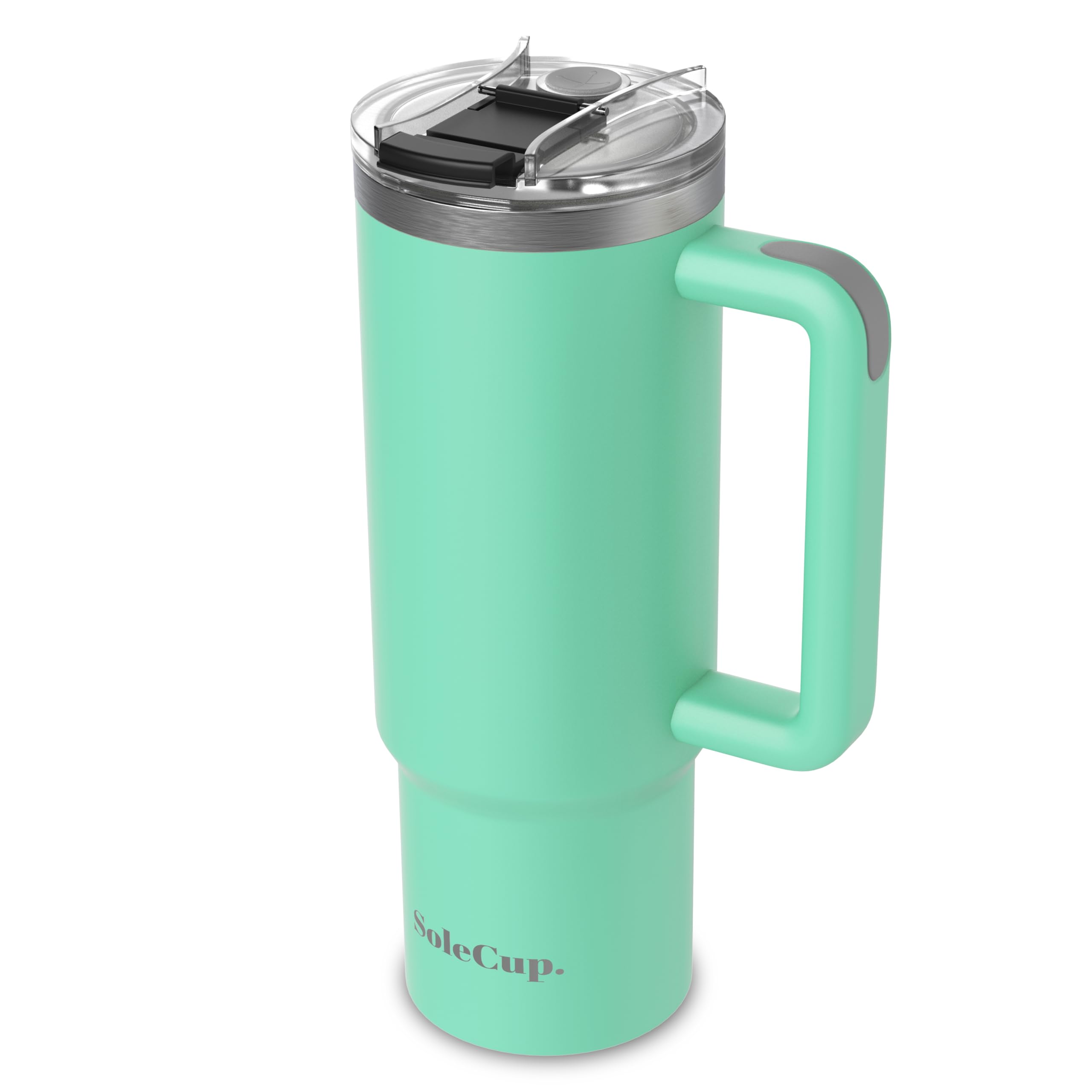 SoleCup. 30oz Travel Mug with Handle, Lid and Two Straws, Drinks Stay Hot for 8 Hours and Cold for 24 Hours - Image 2
