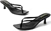 Tacones Kitten para mujer, sandalias de punta cuadrada, chanclas de tacón, sandalias cómodas de verano de 2 pulgadas 5