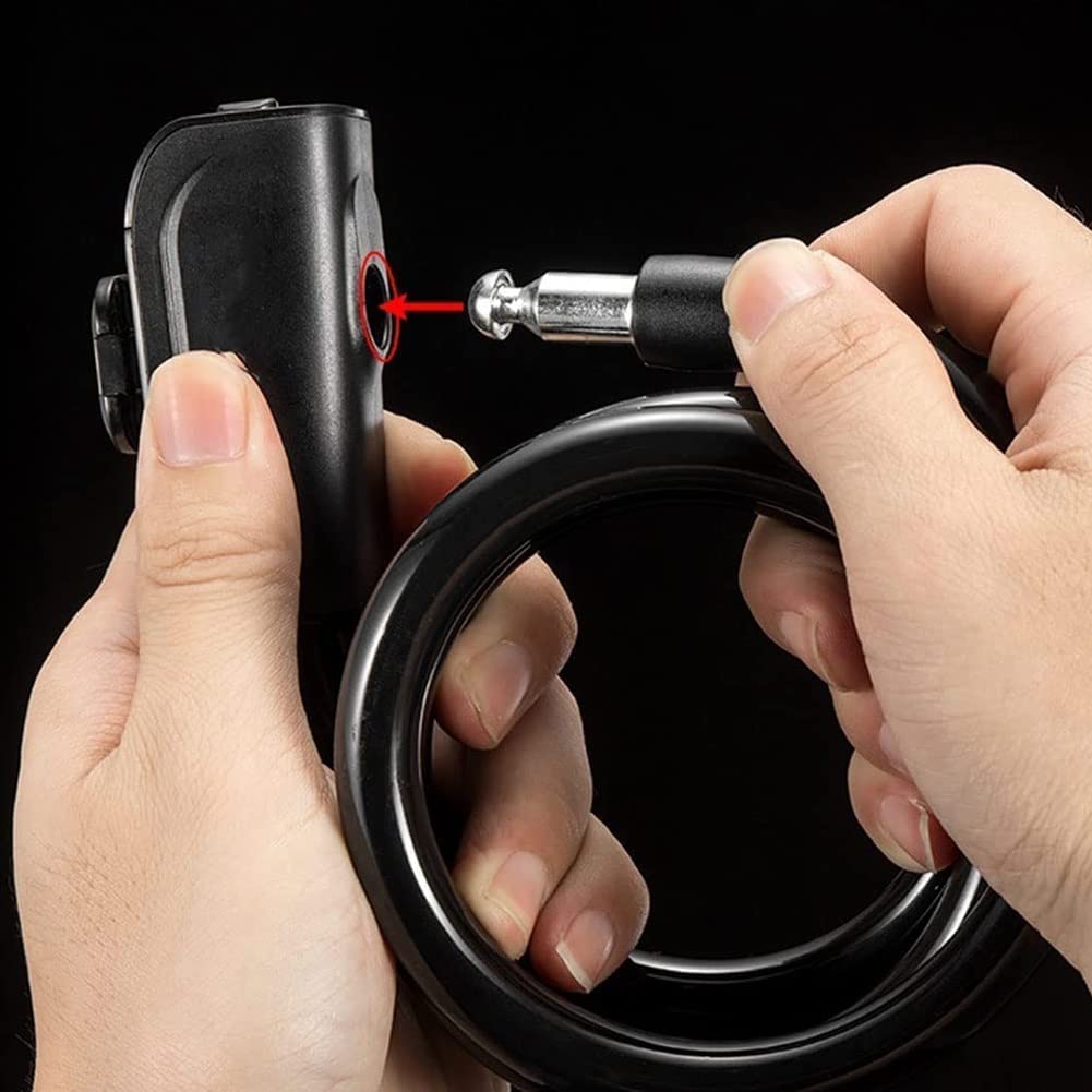 Lucchetto per Bicicletta con Impronta Digitale, antifurto, Impermeabile, con Cavo in Acciaio Inossidabile, Senza Chiave, per Bicicletta (Nero 120 cm)