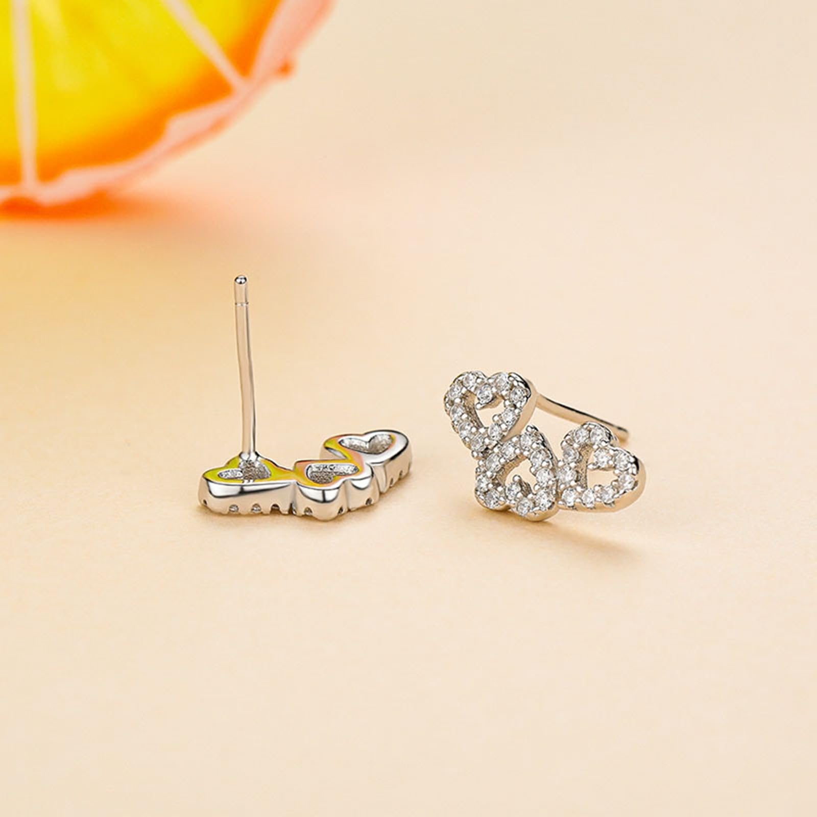 Kolczyki sztyfty białe złoto 750 585 375 damskie kolczyki damskie proste eleganckie puste serce z okrągłymi kolczykami Moissanite na wesele, bez niklu, prawdziwa biżuteria, białe złoto