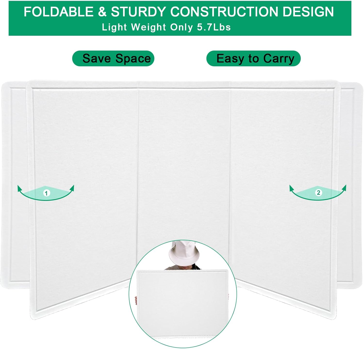 Large Bulletin Board - 72 X 48 inches Decorative Felt Pin Board - 6' x 4' Cork Board Alternative for Wall - Foldable Picture Board Self-Adhesive Vision Board Prayer Board with 30 Pushpins - Warm White