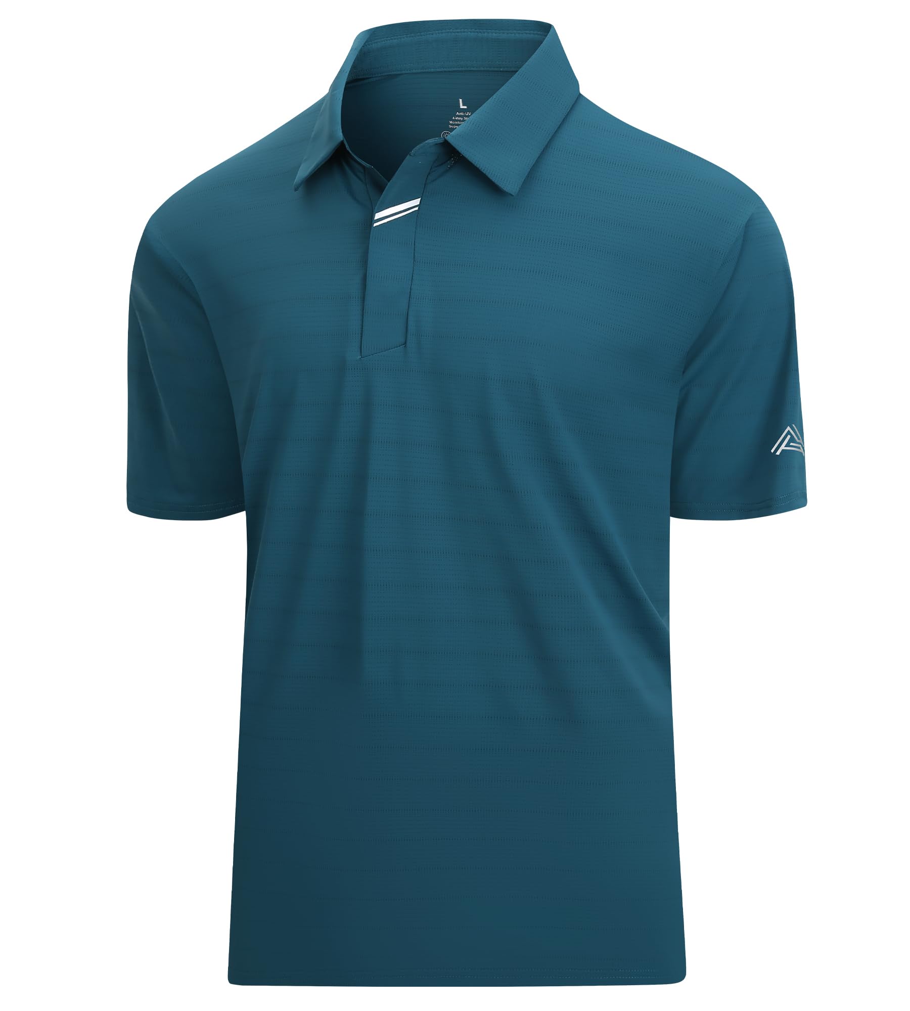 Damipow Golf Shirts for Men Dry Fit Short Sleeve Print Collared Polo Shirt