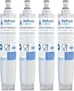 Refresh Replacement Refrigerator Water Filter Compatible with Kenmore R-9010(A), 46-9010, 469010, 46-9085, 9085, AQUACREST AQF-4396508, Aquafresh WF285 and IcePure RFC0500A (4 Pack)