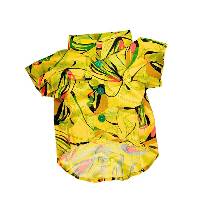 Woofiezz Yellow Tropical Shirt for Dog | Stylish and Comfortable Cotton Rayon Fabric Shirt for Pets Life Stages Dog (XL) (B0CW1SZ6C5) Amazon Price History, Amazon Price Tracker