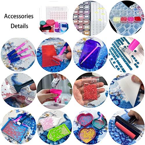 Fourfest 103Pcs Diamonds Painting Tools And Accessories Kit With Diamond Roller Storage Box Containers ,Diamond Art For Adults Or Kids,With 546Pcs Color Number Sticker, Transparent (A003) #TOP3