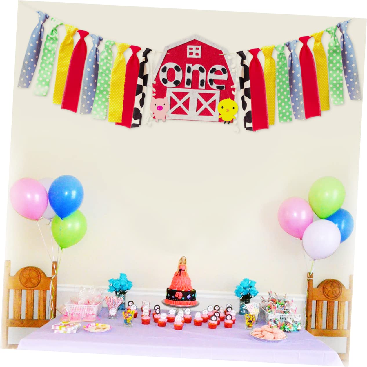 VICASKY 3piezas Banderín De Cumpleaños De Para Primer Cumpleaños De Decoración De Fiesta De Animales Celebraciones
