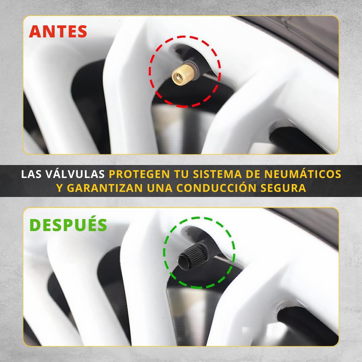 Pack de 15 Tapones de Neumáticos con Anillo sellador para la presión - Tapones de Válvula para Rueda de Coche y Moto, Tapón de Ruedas — view 5