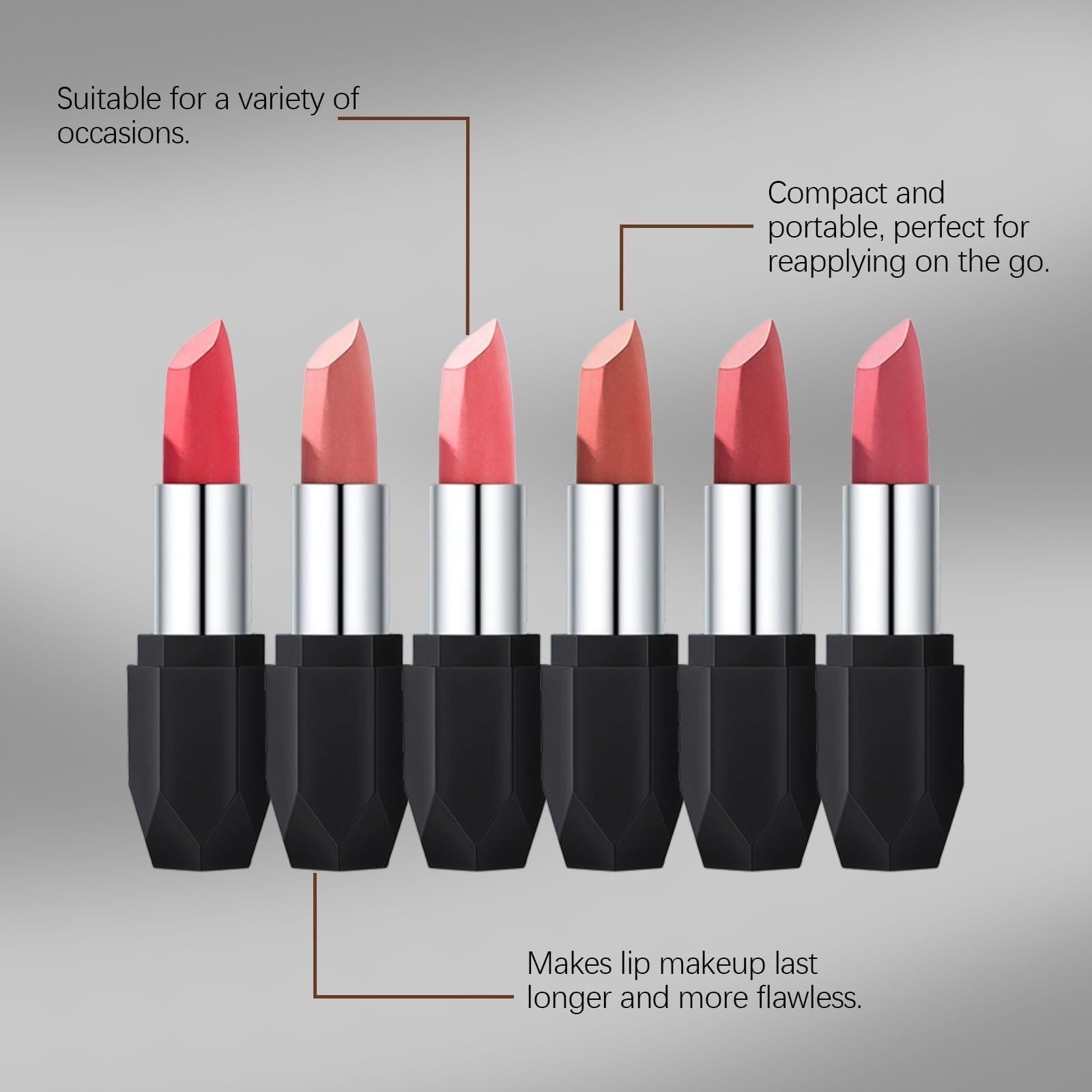 Metallic-Lippenstift mit Glitzereffekt, Schimmernder Perlmutt-Lippenstift